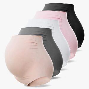 Seamless Maternity Panties - Black, Gray, Pink, White, Cream